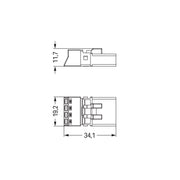 WAGO - Steckverbinder für steckbare Gebäudeinstallation Stecker 4-polig 890-254/060-000 grau − 50 Stück