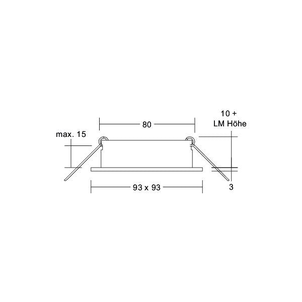 Brumberg Leuchten - Downlight/Strahler/Flutlicht Einbaumodul quadratisch 45009180 strukturschwarz