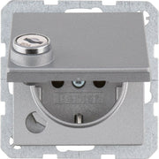 Berker - Steckdose SCHUKO-Steckdose alu/mt 41636084 Schraub-Liftklemmen