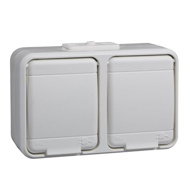 Elso - Steckdose 2-fach AP 445404 reinweiß