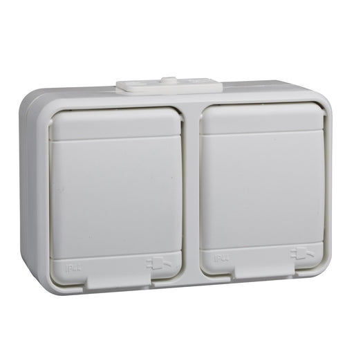 Elso - Steckdose 2-fach AP 445404 reinweiß