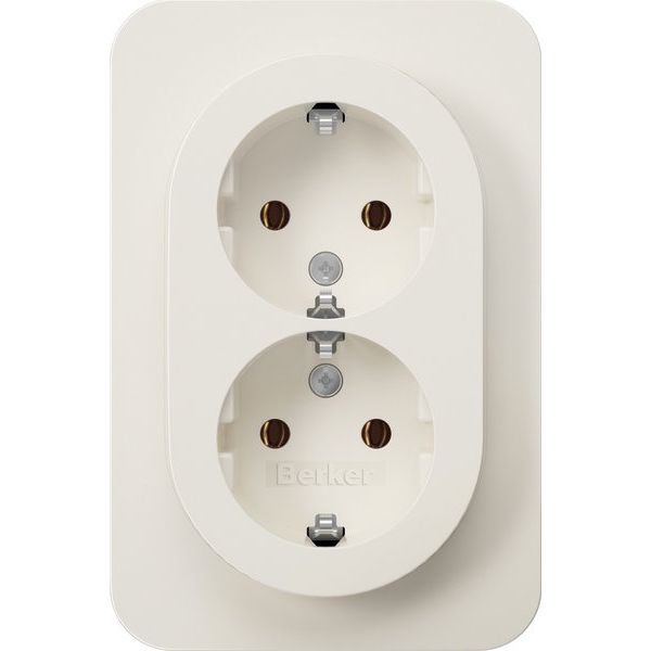 Berker - Steckdose Doppelsteckdose SCHUKO 47742089 R.1 polarweiß glänz