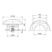 Maico - Ventilator für Dacheinbau Axial-Dachventilator DAD 63/4 13274m3/h, NW630