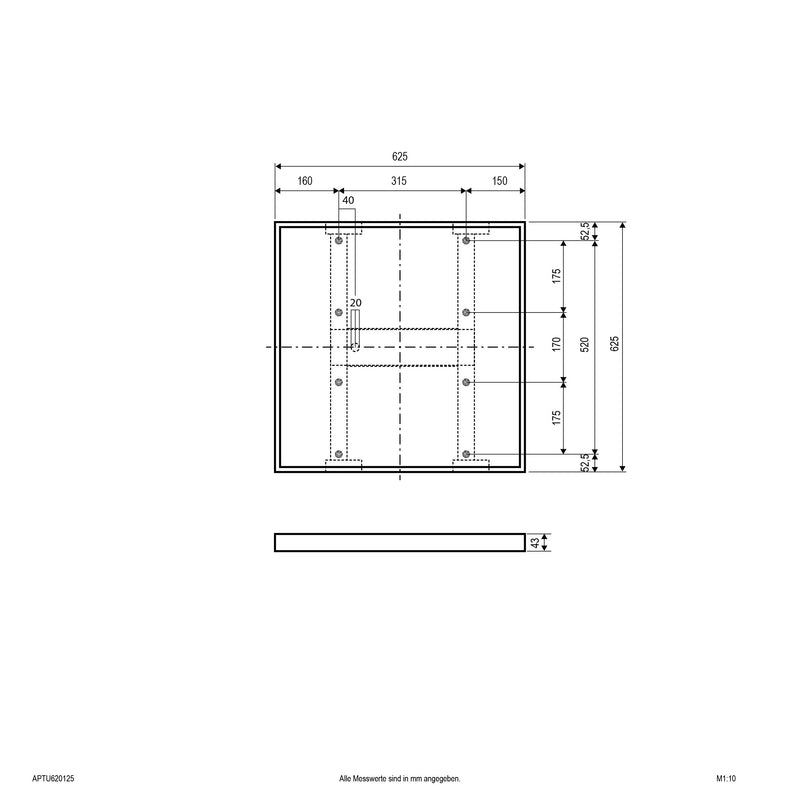EVN Lichttechnik - Decken-/Wandleuchte LED-Deckenanbaupanel APTU620125