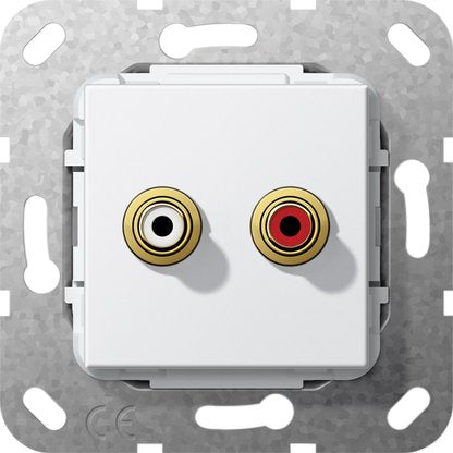 Gira - Einsatz/Abdeckung für Kommunikationstechnik Cinch Audio Gender Changer 563103 UP Tragring rws