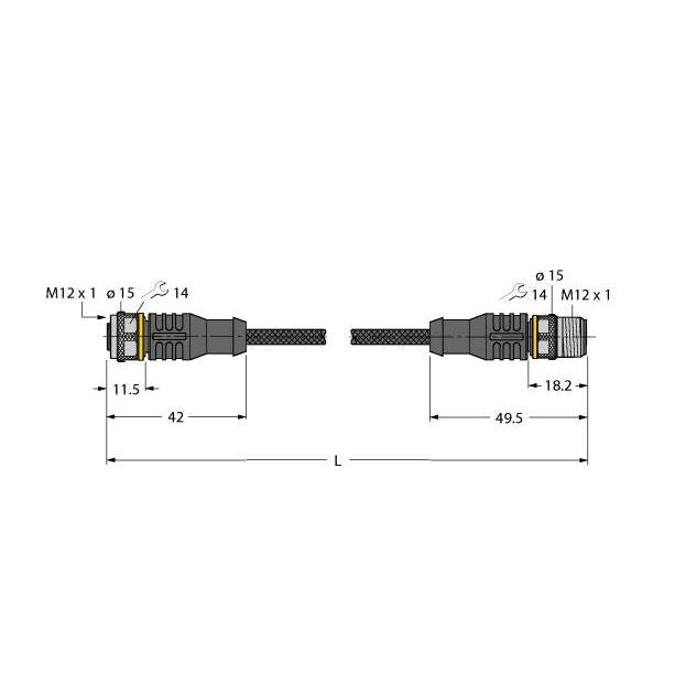 Turck - Konfektioniertes Sensor-Aktor-Kabel Aktuator- u. Sensorleitung RKC4.4T-1 #6628242 − 1 Stück