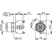 Telegärtner - Modularer Steckverbinder STX M12x1 EBB D-kod. 100007549 Cat.5 − 10 Stück