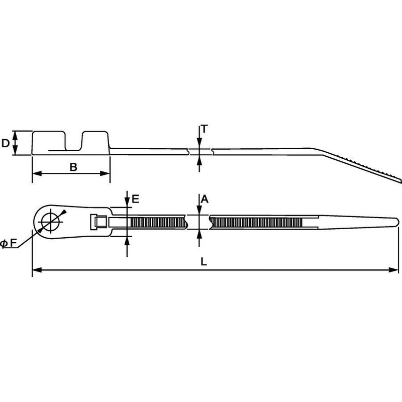 HellermannTyton - Kabelbinder Befestigungsbinder T50ML-PA66-NA (100) 390x4,7 natur − 100 Stück