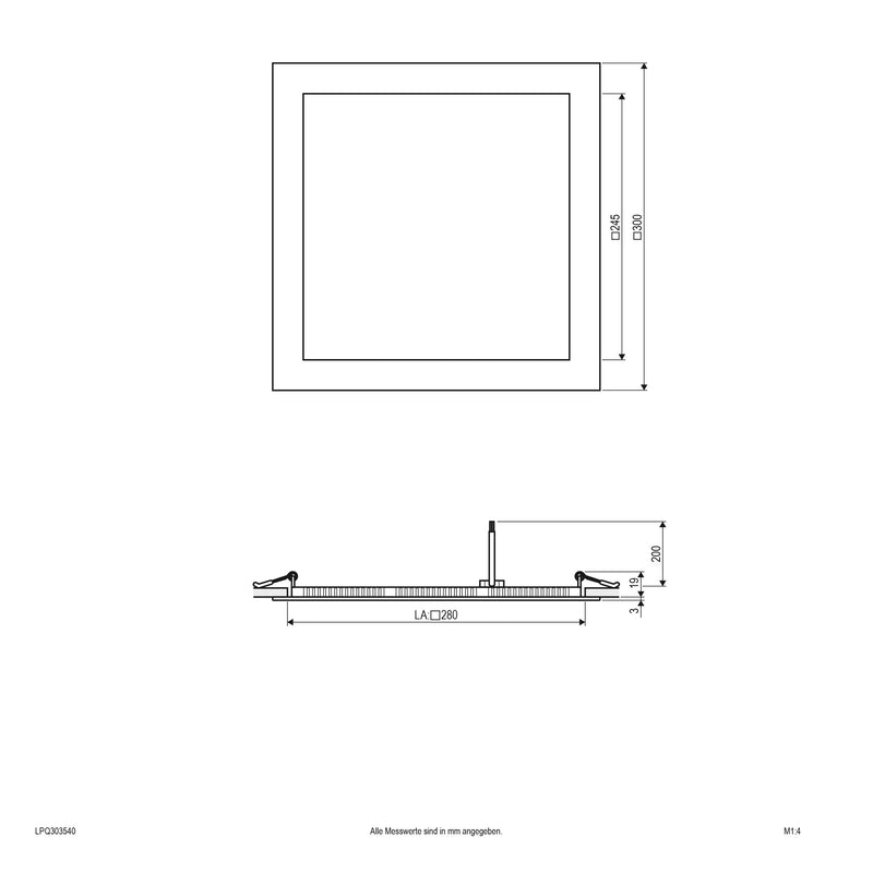 EVN Lichttechnik - Decken-/Wandleuchte LED-Einbauleuchte LPQ303540 4000K