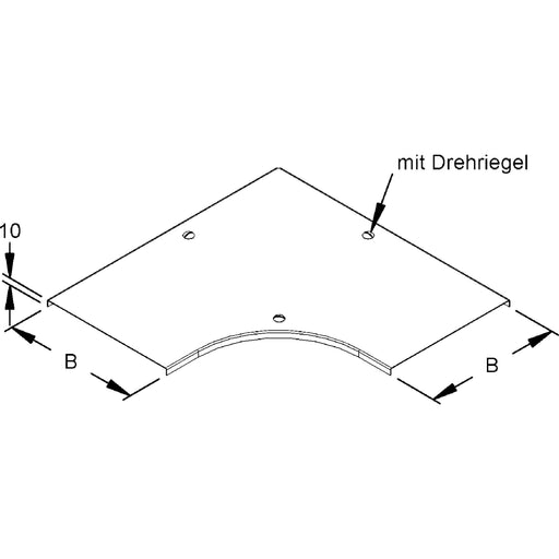 Rico - Deckel Bogen für Kabeltragsystem Abdeckung 15W12-400-BR Bogen 90Grad