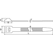 HellermannTyton - Kabelbinder Wiederöffnungsbinder RT250XL-N66-NA-Q1 − 25 Stück