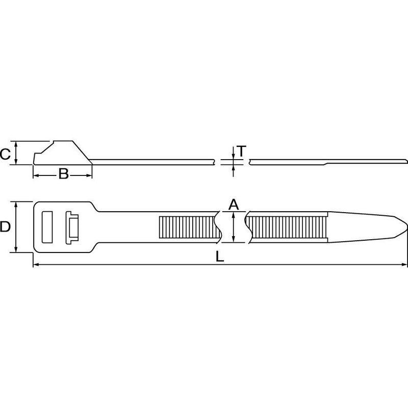 HellermannTyton - Kabelbinder Wiederöffnungsbinder RT250XL-N66-NA-Q1 − 25 Stück