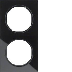 Berker - Abdeckrahmen Rahmen Glas/sw 10122216 2fach