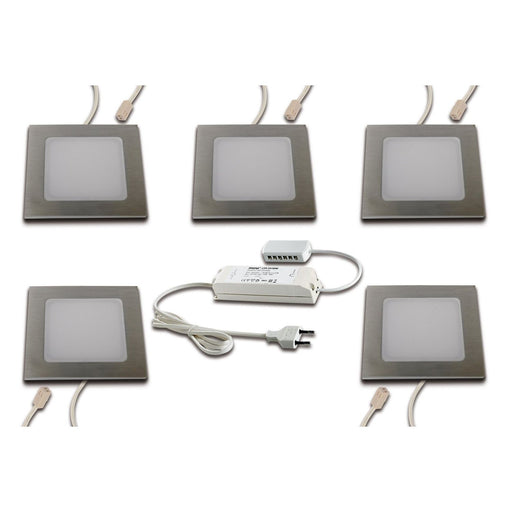 Hera - Downlight/Strahler/Flutlicht LED Einbauleuchte 5er-Set 5er Set #61060451003 nw, edelstahloptik