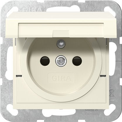 Gira - Steckdose Steckd. Erdstift KD+SH 448801 Cremeweiß