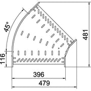 OBO Bettermann - Bogen für Kabelrinne Bogen 45 Grad RB 45 840 FS 85x400 bandverzinkt