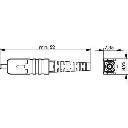 Telegärtner - LWL-Steckverbinder SC Stecker 100007200 Multimode, Keramik