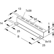Niedax - Stiel/Profilschiene Distanzprofile RZP 50/500 − 10 Stück