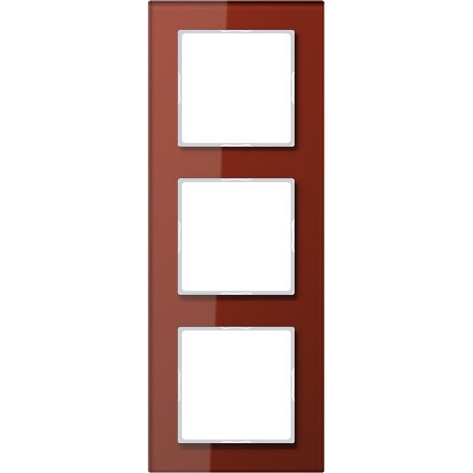 Jung - Abdeckrahmen Glasrahmen 3-fach rt AC 583 GL RT waage/senkrecht
