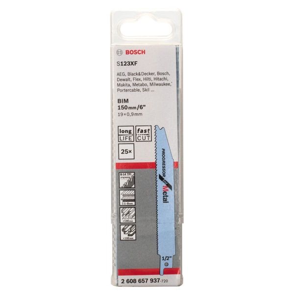Bosch - Säbelsägeblatt Progressor for 2608657937 Metal, 25er-Pack