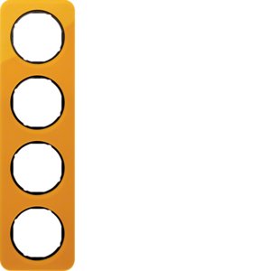 Berker - Abdeckrahmen Rahmen 4-fach 10142334 orange tra./sw glanz