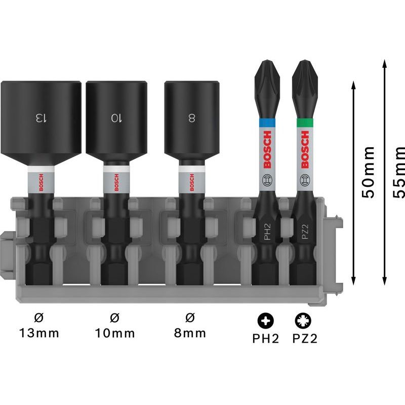 Bosch - Werkzeugset PRO Impact Set mit 2608522350 Steckschlüsseln