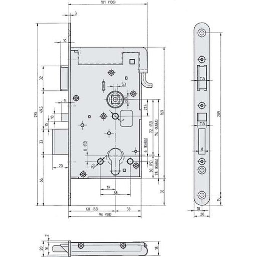 Assa Abloy effeff - Schalteinrichtung für Gefahrenmeldesystem Elektro-Sicherheitsschloss 809M12-72A65E4D 809