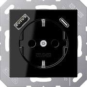 Jung - Steckdose SCHUKO Steckdose A 1520-15 CA SW mit USB Typ AC