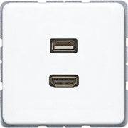 Jung - Multifunktions-Anschlussdose Multimediadose HDMI + USB MA CD 1163 WW alpinweiß