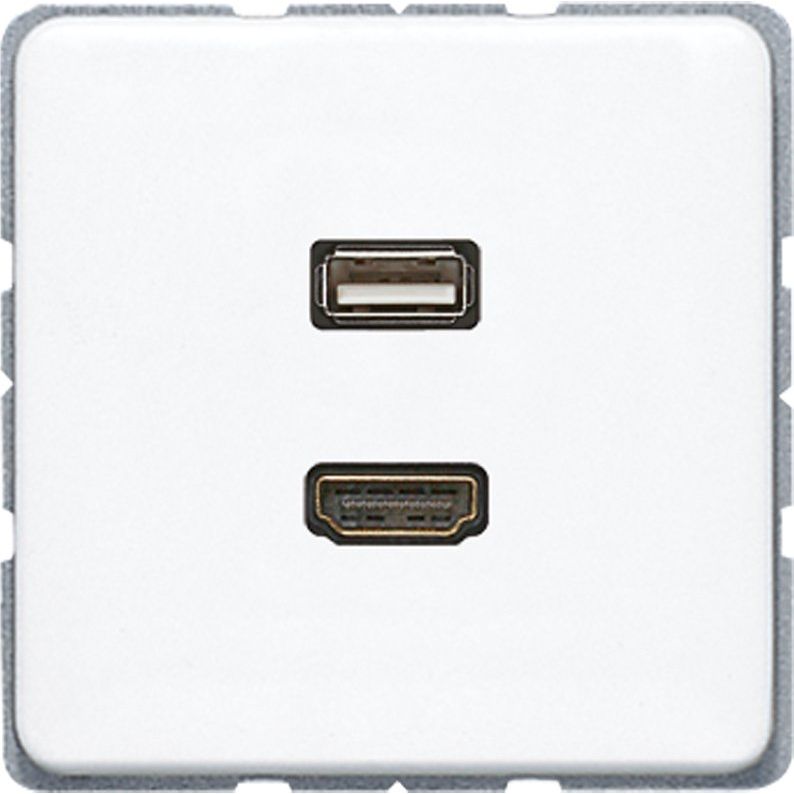 Jung - Multifunktions-Anschlussdose Multimediadose HDMI + USB MA CD 1163 WW alpinweiß
