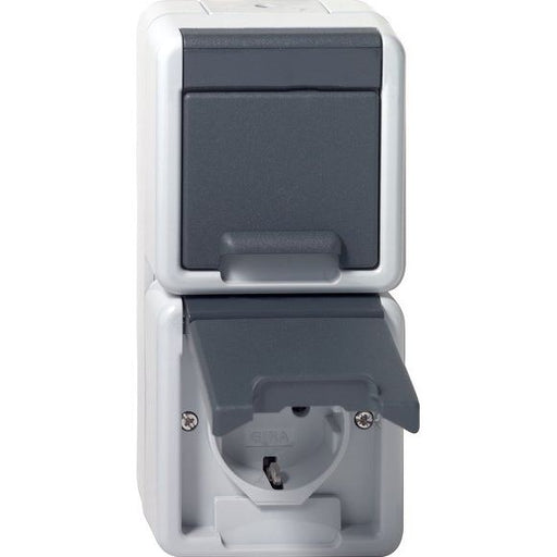 Gira - Steckdose 2-fach senkr. 478030 Grau AP