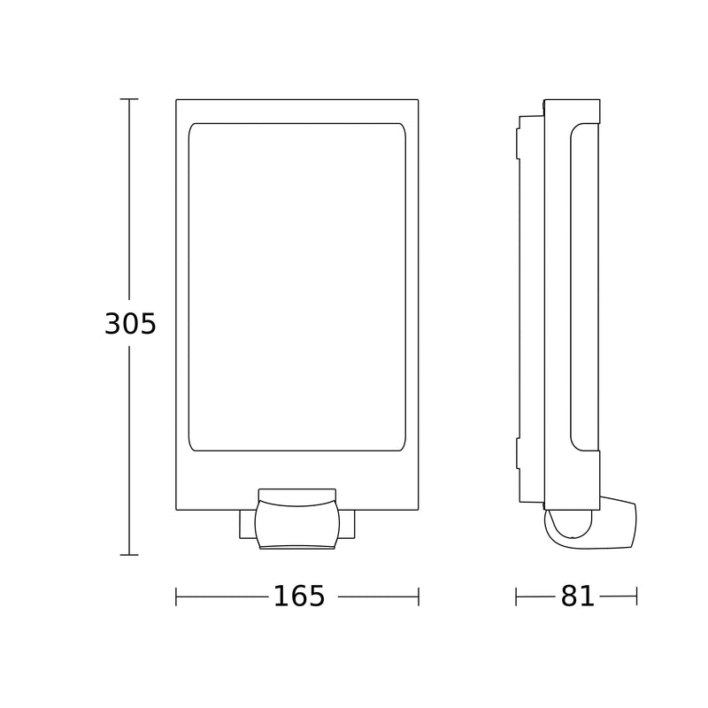 Steinel - Decken-/Wandleuchte Sensor-LED-Außenleuchte L 240 S ANT 3000K 81 x 165 x 305 mm