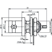 Telegärtner - Koax-Steckverbinder BNC-Einbaubuchse bl 100023579 75Ohm löt