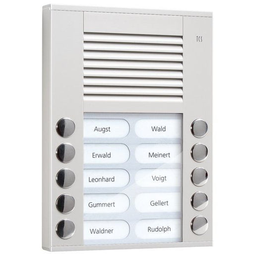 TCS Tür Control - Türstation für Türkommunikation Audioaußenstation 2-reihig PES10-EN/04 10 Tasten AP silber − 1 Stück