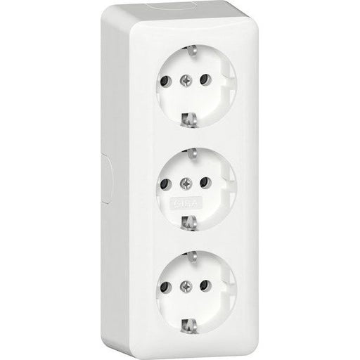 Gira - Steckdose 3fSCHUKO-Steckd.+Montagep. 478913 AP Reinweiß
