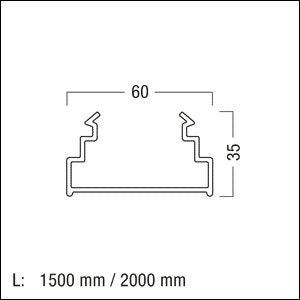 Zumtobel - Mechanisches Zubehör/Ersatzteile für Leuchten Abdeckstreifen silber TECTONTAK-GP1498PPSR