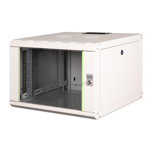 DIGITUS - Netzwerk-/Serverschrank Wandschrank mit Glastür DN-19 07U-6/6 RAL7035 HE 7