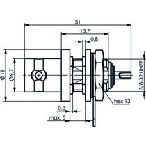 Telegärtner - Koax-Steckverbinder BNC-Einbaubuchse gn 100023580 75Ohm löt