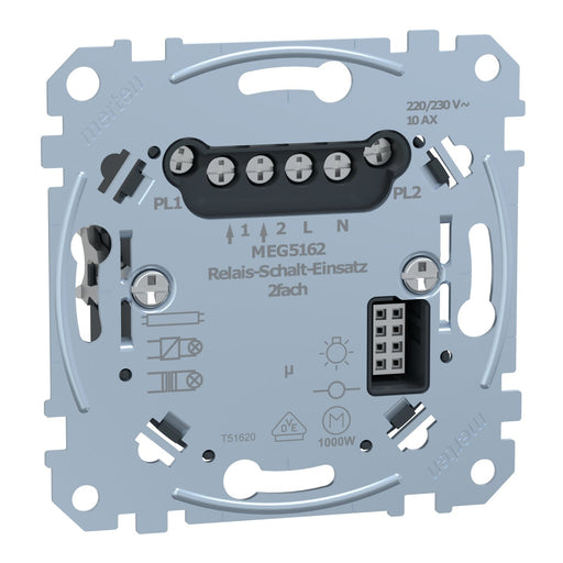 Merten - Elektronischer Schalter Relais-Schalt-Einsatz MEG5162-0000 2fach