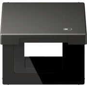 Jung - Abdeckrahmen Klappdeckel AL 2990 KL USB AN Symbol USB-Ladegerät
