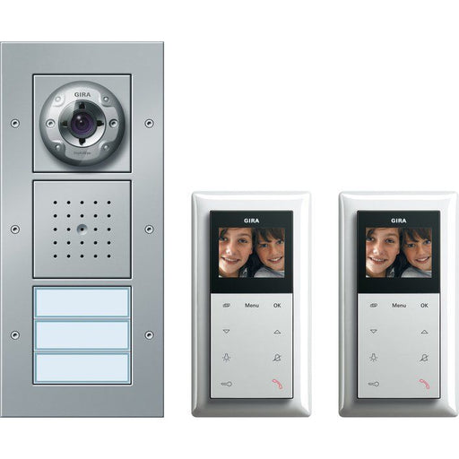 Gira - Türsprech-Set Zweifam.haus-Paket 049546 Video alu