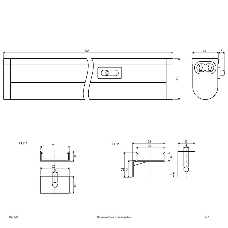 EVN Lichttechnik - Lichtleiste LED-Unterbauleuchte L05425W