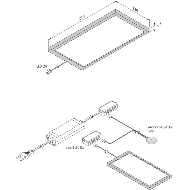 Hera - Decken-/Wandleuchte LED-Unterbauleuchten-Set 61057420233 2er Set