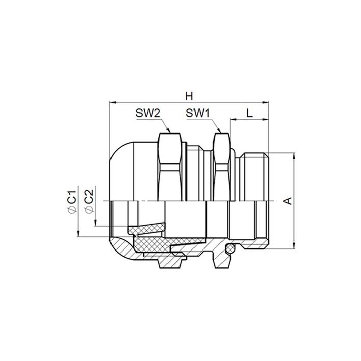 Jacob - Kabelverschraubung K257-1032-00 WADI heat − 25 Stück