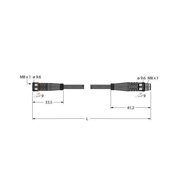 Turck - Konfektioniertes Sensor-Aktor-Kabel Aktuator- u. Sensorleitung PKG4M-2-PSG4M/TXO PUR − 1 Stück