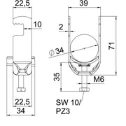 OBO Bettermann - Bügelschelle BS-F1-K-34 ALU 28-34mm − 100 Stück