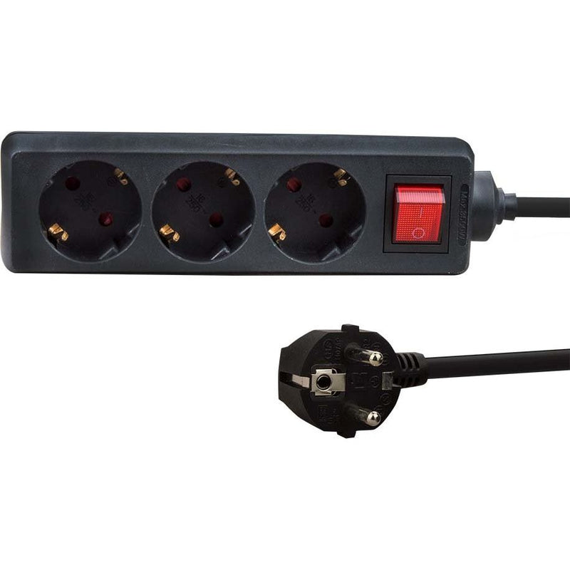 E+P Elektrik - Mehrfachsteckdose Tischsteckdose E 46 3-fach,Schalter,sw