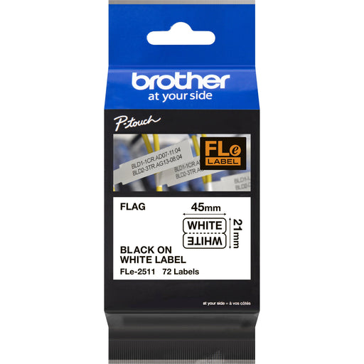 Brother - Schriftband Etiketten 21x45mm FLe-2511 ws/sw 72St/Kassette