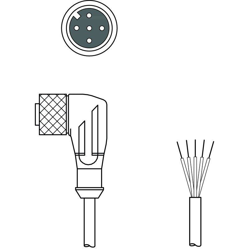 Leuze - Konfektioniertes Sensor-Aktor-Kabel Anschlussleitung K-D M12W-5P-2m-FAB