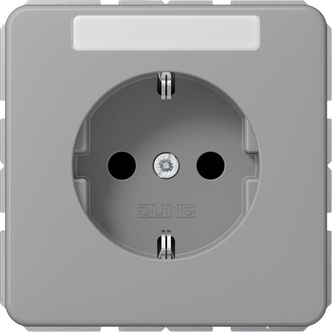 Jung - Steckdose SCHUKO-Steckdose 16A 250V CD 1520 BFNA GR mit Schriftfeld